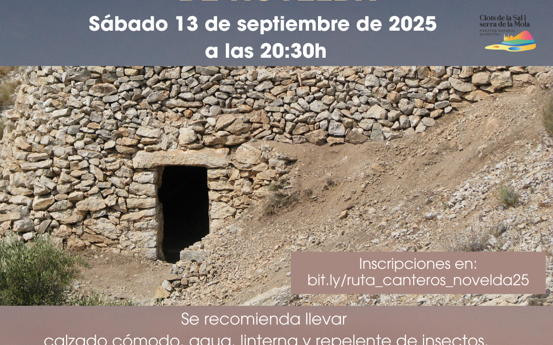 Ruta senderista guiada nocturna por los refugios canteros de Novelda